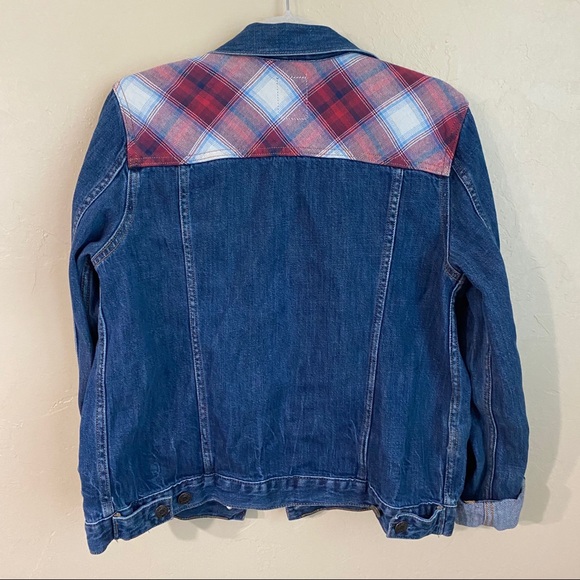 Gap Pendleton Blue Denim Jacket Plaid Yoke NWT S - Picture 4 of 4